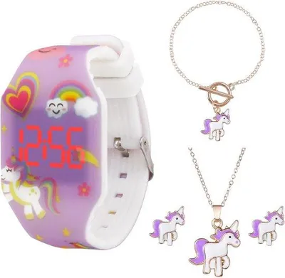 Productafbeelding van Digitale LED Kinderhorloge voor Jongens en Meisjes met Datum en Tijd - Zacht Siliconen Horlogeband
