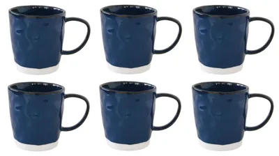 Produktbild von 6er Set Tassen, Becher INTERIORS blue blau 350ml Porzellan Easy Life WA