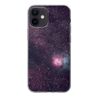 Produktbild von MuchoWow® Handyhülle Schutzhülle Hülle für iPhone 12 Universum - Sterne - Rosa - Jungen - Mädchen - Kinder Silikon Softcase Handy Hülle - Schutzhülle