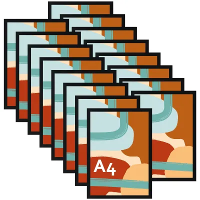 Image de Ditwis, 16 cadres photo A4 noirs, cadres DIN A4 pour certificats de 21x29,7 cm