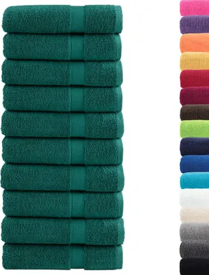 Zdjęcie produktu dla Ręczniki kąpielowe vidaXL Premium SOLUND, 10 szt., zielone, 100 x 150 cm, 600 g/m²