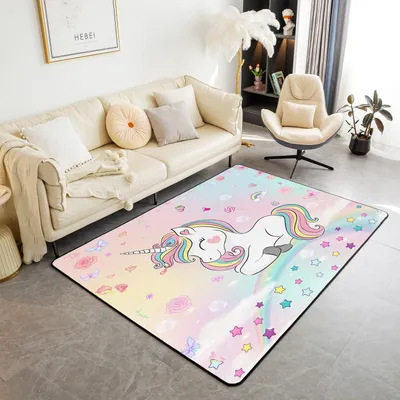 Productafbeelding van Tapijt Eenhoorn, 150 x 200 cm, kinderkamertapijt, speelkleed