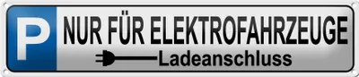 Produktbild von Blechschild Parkplatz nur Elektrofahrzeuge, 46x10 cm, Blechschilder Parking