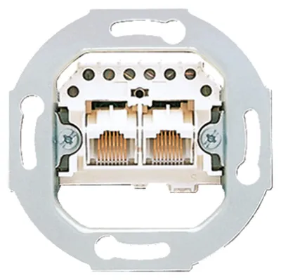 Productafbeelding van JUNG UAE 2X8 UPO, stopcontact met 2 RJ-45 aansluitingen, grijs (artikelnummer: UAE2X8UPO)
