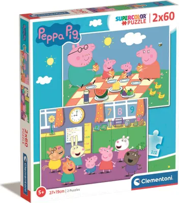 Obrázok produktu pre Clementoni Peppa Pig Supercolor 2 x 60, 60 kusov, rozprvky, 4 rok / roky