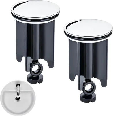 Produktbild von 2er-Pack WaschbeckenstöPsel,Mit Dichtung Abflussstopfen,Edelstahl StöPsel Waschbecken,40mm Stopfen Waschbecken,Universell Abflussstopfen Waschbecken Passend FüR Bad,SpüLe,Waschtisch