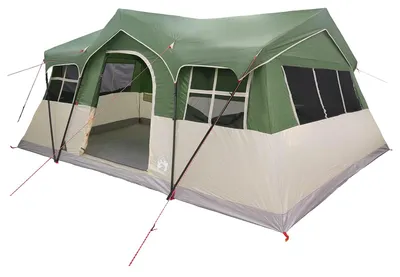 Produktbild von vidaXL Familienzelt Grün 487 x 340 x 216 cm Polyester und Stahl