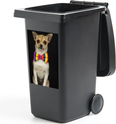 Produktbild von MuchoWow® Mülltonnenaufkleber Hund - Fliege - Schwarz 40x60 cm