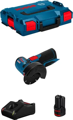 Produktbild von Winkelschleifer BOSCH GWS 12V-76 (1 x 3,0 Ah + GAL12V-40 + L-Boxx 102)