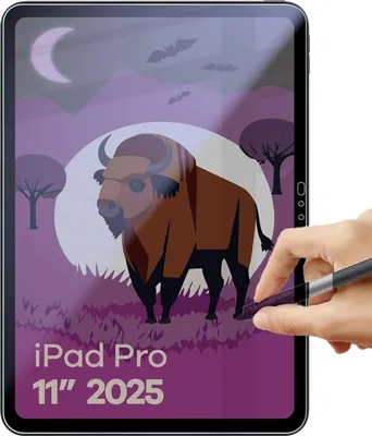Produktbild von Hybridglas mit Privatschutzfilter für iPad Pro 11" M5 2025, Bizon Glass Tab Mule Shadow, Matt