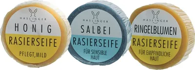 Produktbild von Haslinger RasierseifeVorteilsset 3 x 60g Salbei - Honig - Ringelblumen