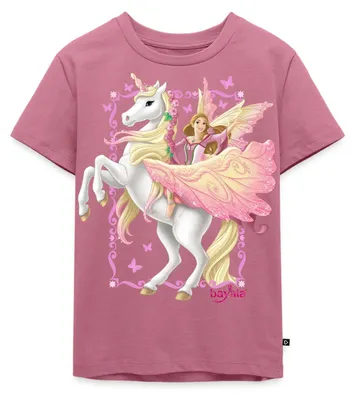 Produktbild von Spreadshirt Schleich Bayala Feya reitet auf Pegasus-Einhorn Kinder Premium T-Shirt, 134/140 (8 Jahre), Mauve