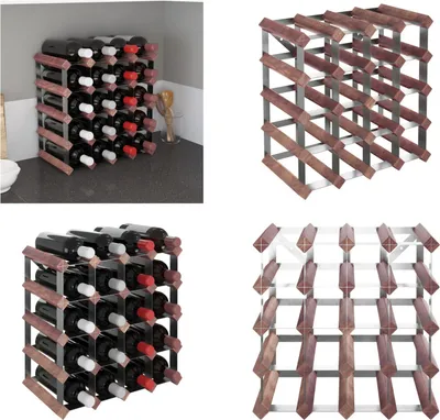 Produktbild von vidaXL Weinregal für 20 Flaschen Braun Massivholz Kiefer - Weinregal - Weinregale - Weinständer - Flaschenhalter
