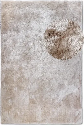 Zdjęcie produktu dla Dywan pluszowy shaggy do salonu 160x230cm, gruby kremowo beżowy