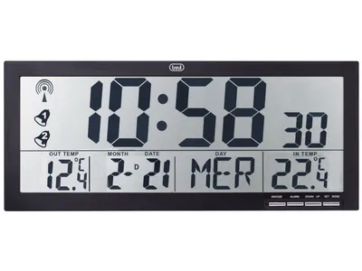 Obrázok produktu pre Trevi OM 3530 RC, Stena / stôl, Digitálne hodiny, Obdĺžnik, Čierna, LCD, Batérie