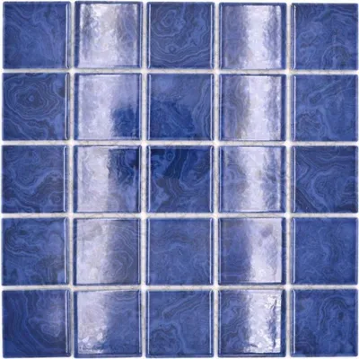 Produktbild von Keramik Mosaikfliese kobaltblau hellblau Schlieren MOS14-0406