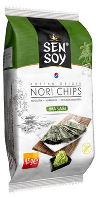 CHIPSY NORI WASABI BEZGLUTENOWE 4,5 g - SEN SOY