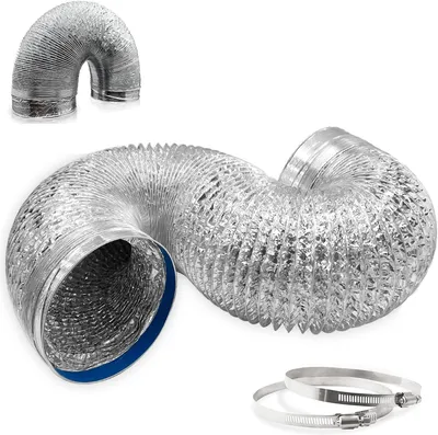 Produktbild von Abluftschlauch, 3m PVC Alurohr Lüftungsschlauch aus Aluminium, Aluflexschlauch für Klimaanlagen, Wäschetrockner, Abzugshaube