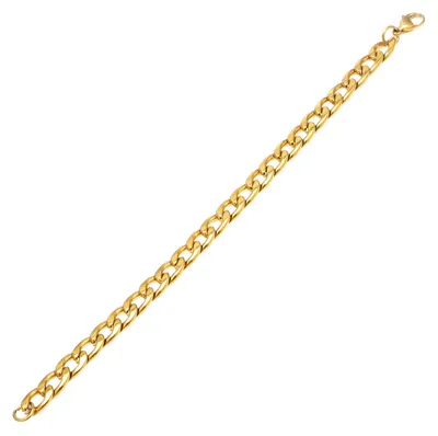 Produktbild von DonDon Herren Panzerketten Armband Edelstahl Gold Länge 22 cm - Breite 0,9 cm