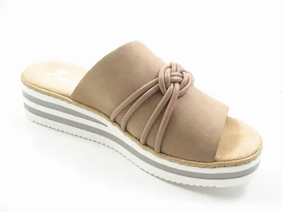 Image de Rieker Damen Keil-Pantoletten Beige