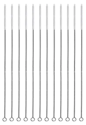 Produktbild von Flaschenbürste Röhrchenbürste Strohhalmbürste - Set mit 12 Stück - 300 x 5 mm - Edelstahl und Nylon