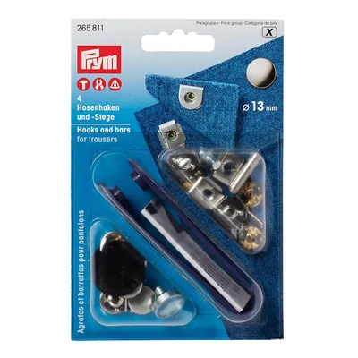 Produktbild von Prym 12658110, Nieten-Druckknopf-Verschluss, Metall, Kunststoff, Schwarz, Blau, Silber, 1,3 cm, 4 Stück(e)