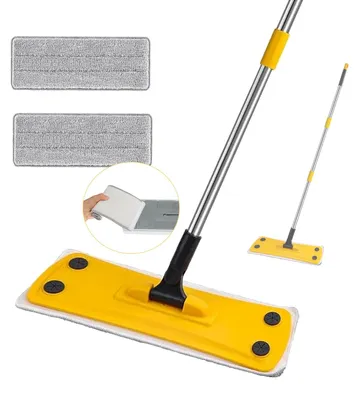 Produktbild von Bodenwischer mit 2 waschbaren Mikrofaser-Pads, 1 Stück, für die Bodenreinigung