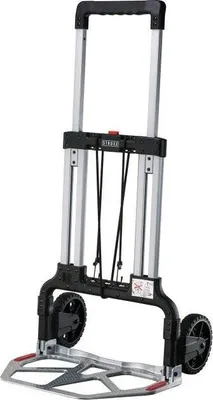 A studio shot of a foldable hand truck.