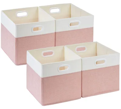 Productafbeelding van Opvouwbare opbergmanden van stof - set van 4, 30 x 30 x 30 cm