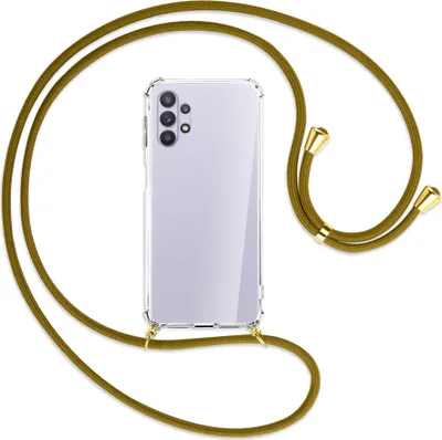 Produktbild von Handykette Backcover-Schutzhülle mit Band (Metall goldfarben) für Samsung Galaxy A32 5G - khaki