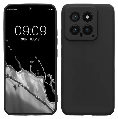 Produktbild von kwmobile Handyhülle für Xiaomi 14 5G Hülle - weiches Handy Silikon Case - Schutzhülle Cover - Schwarz matt