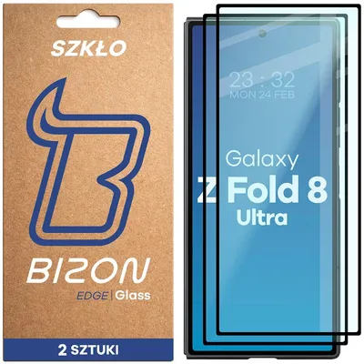 Produktbild von 2x Gehärtetes Glas für Galaxy Z Fold8 Ultra, Bizon Glass Edge Duo, Schwarzer Rahmen
