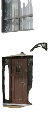 Imagen del producto de Cubierta de entrada, fabricada en policarbonato duradero, diseño resistente a la intemperie, 150 x 100 cm