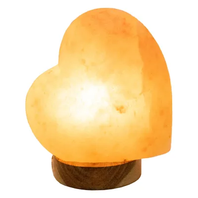 Produktbild von Tischleuchte, Holz, Salzkristall, Herzform, H 19 cm