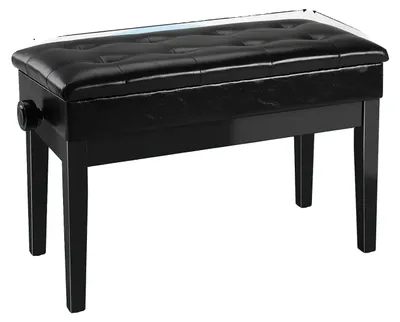 Imagen del producto de Taburete para piano, con altura ajustable, con espacio de almacenamiento, doble, 73x33x49-59 cm