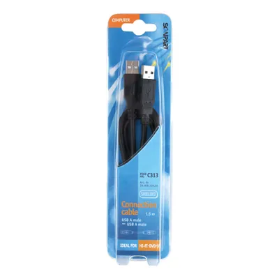 Produktbild von SCANPART 3990033501, 1,5 m, USB A, USB A, USB 1.1, Schwarz