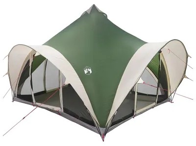 Image de vidaXL Tente de type "Zelt" avec toit vert, pour 6 personnes, en polyester et en acier