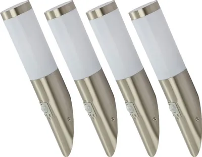 Produktbild von 4x RGB LED Wand- und Außenleuchte mit Bewegungsmelder