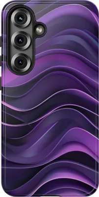 Produktbild von Abstraktes Wellenmuster in Violett – Hülle Kompatibel mit Samsung Galaxy S25