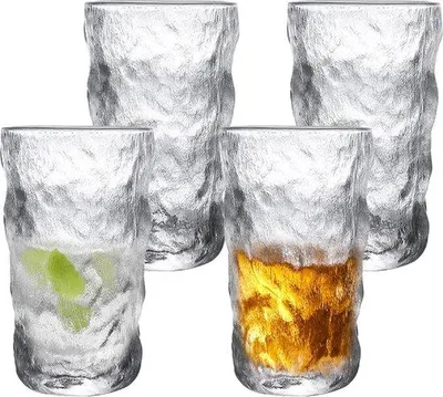 Immagine prodotto di Set di bicchieri a stelo lungo, 300 ml, 6 pezzi, cristallo, vetro smerigliato, bicchieri da succo, bicchieri da acqua