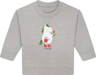 Produktbild von Mr. & Mrs. Panda Organic Baby Pullover Einhorn Gärtner 24. - 36. Monat - Heather Grey - Geschenk, Stiefel, Unicorn, Gießkanne, Bullover, Giesskanne, Einhörner, Blume