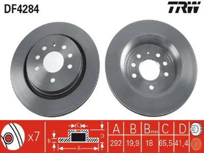 Produktbild von TRW Bremsscheiben (2 Stück) Hinterachse DF4284