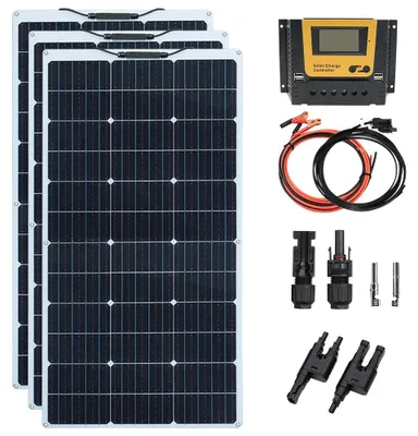 Zdjęcie produktu dla Zestaw paneli słonecznych - monokrystalicznych - 12V - 300W - elastycznych i lekkich - do kamperów