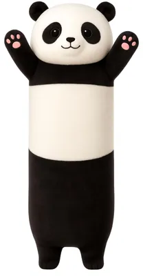 Immagine prodotto di Peluche Panda mascotte cuscino rullo oblungo bianco e nero 70 cm