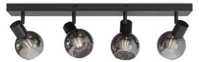 Produktbild von hoftronic LED-Deckenleuchte 4 Spots E14 Rauchglas Schwarz IP20
