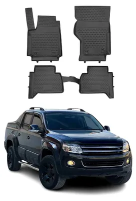 Image de OMAC Tapis de sol pour Volkswagen Amarok 2010-2021 sur mesure en caoutchouc Noir