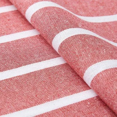 Produktbild von Rechteckiges Tafelkleid aus Baumwolle 140x180cm rot mit Streifen