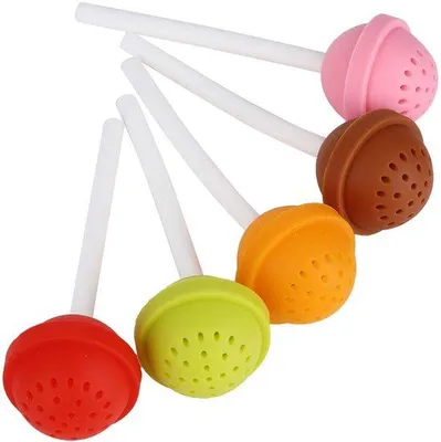 Immagine prodotto di Uova per tè in silicone, a forma di lecca-lecca, perfette per gli amanti del tè