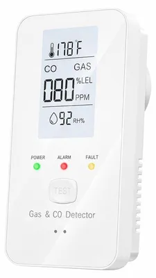Produktbild von 4in1 Gasmelder CO Melder Temperatur Luftfeuchtigkeit LCD Anzeige Steckdose 100–240V Gasdetektor Raumüberwachung Küche Wohnung