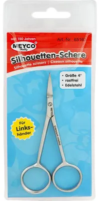 Silhouettenschere für Linkshänder, 4 Zoll, Edelstahl